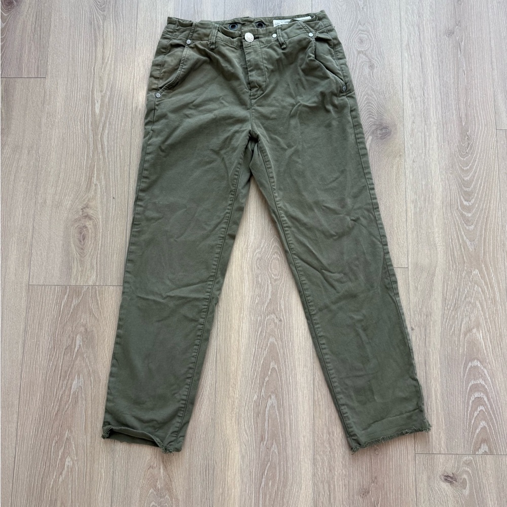 Rag & Bone Olive Green Cargo Straight Leg Low-Mid Rise Pants Size 25